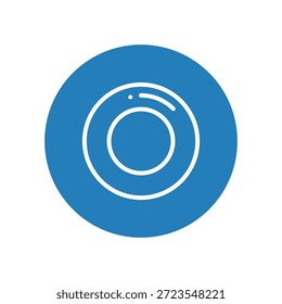 Round ceramic dinner plate icon for kitchen dining and restaurant.