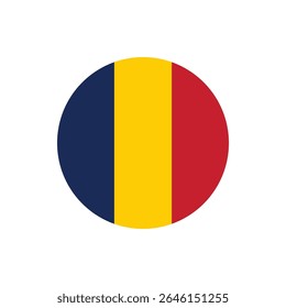 Ilustração do ícone da bandeira redonda do Chade no fundo transparente para a celebração do dia da independência no estilo gráfico vetorial