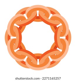 round chain frame, design template