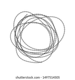 Round chain frame. Use for greeting card, postcard. Vector illustration.