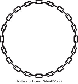 Round Chain Industrial Border Frame. Ideal for vintage label or logo designs.
