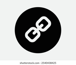 Conexión de Enlace de cadena redonda Círculo Botón Accesorio Protección Seguridad segura Metal Linked Icon Sign Shape Line Outline Negro Blanco Vector