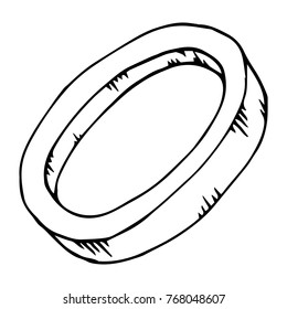 Round chain link. Ring. Vector illustration.
