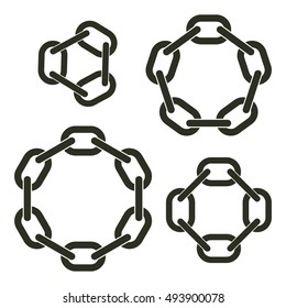 Round chains with six, eight, ten and twelve links