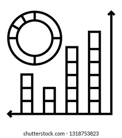 Round chart, circle chart icon