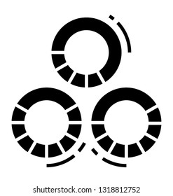 Round chart, circle chart icons
