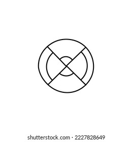 Round chart hand drawn icon. Ring with black lines of marketing slices for business analytics and interest vector investment calculation