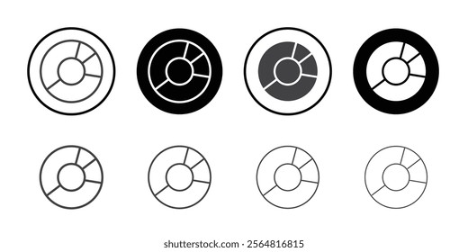 Round chart icon Thin outline art symbol