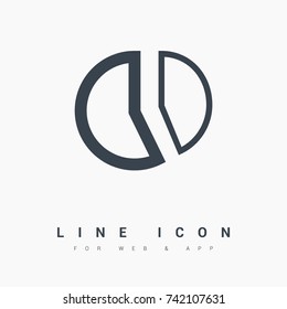 round chart line vector icon