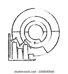 round chart statistic data bar graph diagram icon