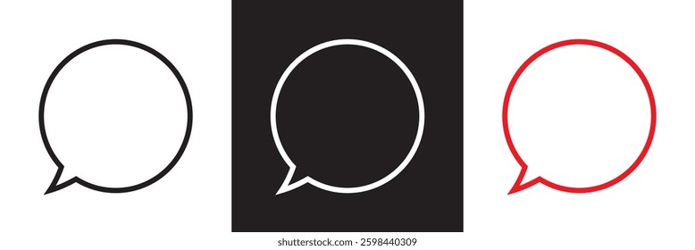 Round  chat line icon, Talk bubble speech flat design vector pictogram, infographic interface elements for app logo web button UI.  Vector illustration. isolated on white and black background. EPS 10