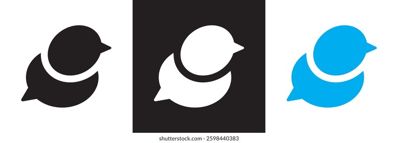 Round  chat line icon, Talk bubble speech flat design vector pictogram, infographic interface elements for app logo web button UI.  Vector illustration. isolated on white and black background. EPS 10