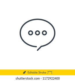 Round Chat (Message) Icon / Vector - In Line / Stroke Design