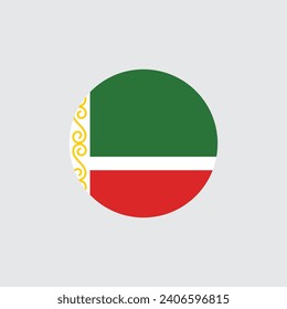 Round Chechen Republic flag emblem vector illustration