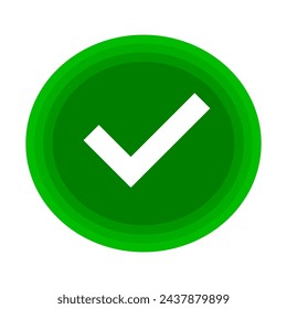 Round check mark icon. Decision option. Vector.