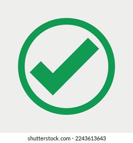 Round Check Mark Symbol Vector illustration