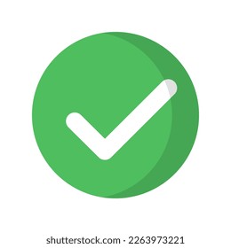 Round checkbox. Authentication or success. Tick. Vector.