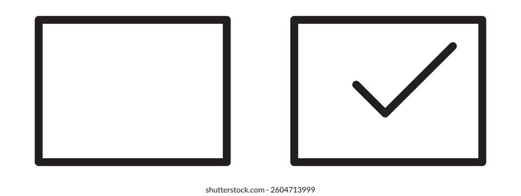 Round checkbox and square checkbox icon set. Vector.