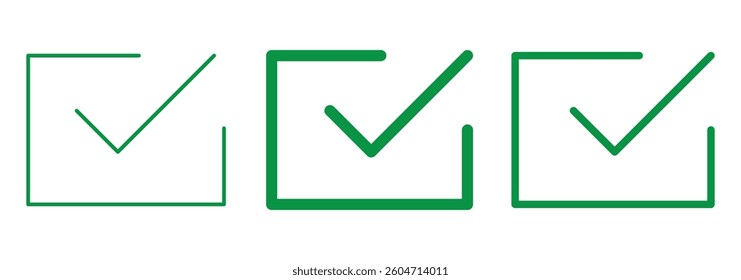 Round checkbox and square checkbox icon set. Vector.
