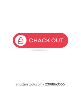 Round Checkout button isolated on white background 