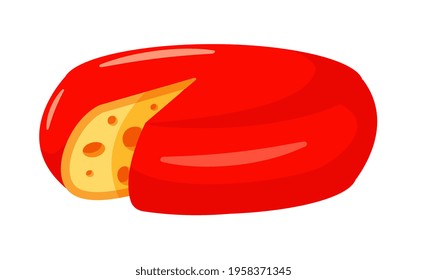 Round cheese head isolated on white background