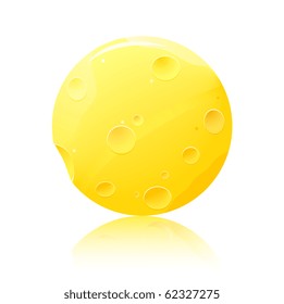 round cheese icon isolated on white background