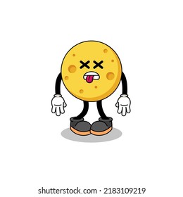 Round Cheese Mascot Illustration Is Dead , Character Design