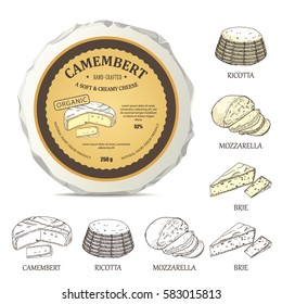 Download Round Cheese Mockup Camembert Label Vector Stock Vector Royalty Free 583015813