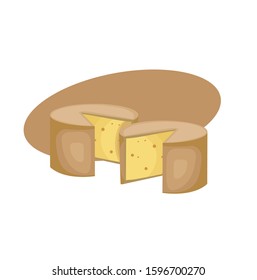 round cheese sliced vector illustration