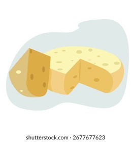 runder Käse und Scheiben. Käse