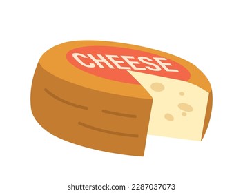 Round Cheese With A Smooth Surface, Made From Cow's, Goat's, Or Sheep's Milk. Cheese with Holes, Creamy Flavor