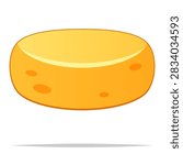 Round cheese wheel vector isolated illustration