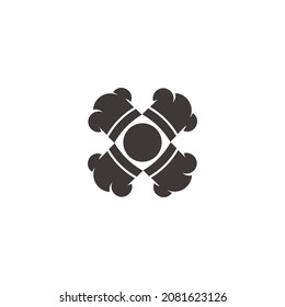 round chef hat bread symbol logo vector