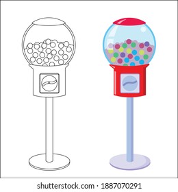 round chewing gum machine. vending machine for selling piece goods