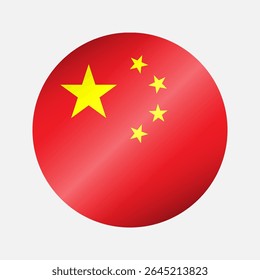 Round China national flag highlight icon, sticker