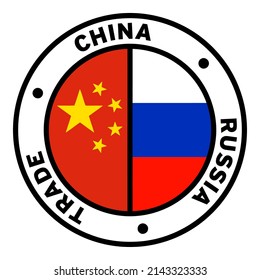 Round China Russia Trade Flag Clipart