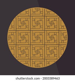 Round Chinese decoration elements with pattern. Frame, border, tiles. Traditional patterns and decor for greeting cards, patterns, textiles. For clothing, furniture and packaging. Flat vector icons.