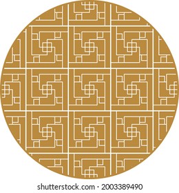 Round Chinese decoration elements with pattern. Frame, border, tiles. Traditional patterns and decor for greeting cards, patterns, textiles. For clothing, furniture and packaging. Flat vector icons.