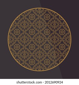 Round Chinese decoration elements with pattern. Frame, border, tiles. Traditional patterns and decor for greeting cards, patterns, textiles. For clothing, furniture and packaging. Flat vector icons.
