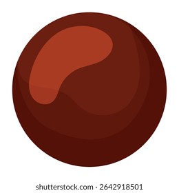 Bola redonda de chocolate. Ilustração vetorial