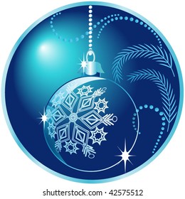 Round Christmas background with ball