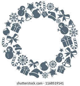 Round Christmas frame.