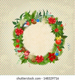 Round Christmas frame for your design