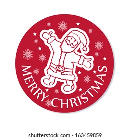Round Christmas greeting card. Vector illustration