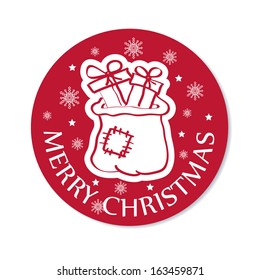 Round Christmas greeting card. Vector illustration