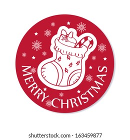 Round Christmas greeting card. Vector illustration