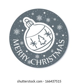 Round Christmas Greeting Card. Vector illustration