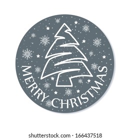 Round Christmas greeting card. Vector illustration