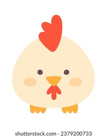 Round Chubby Chicken Vector Illustration