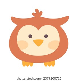Round Chubby Owl Vector Illustration